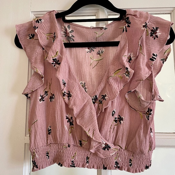 ASOS - Lunik Cute Floral Lavender Print Ruffle Crop Top - Small - Picture 5 of 6